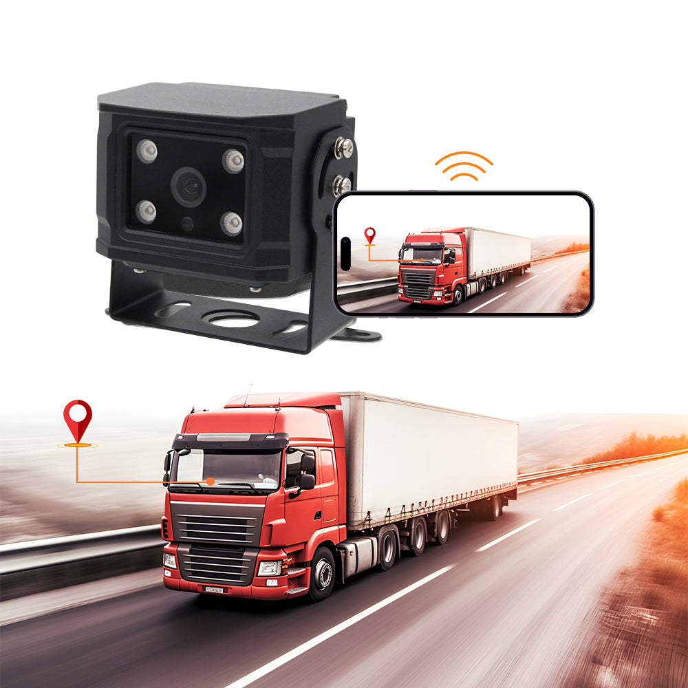1080P 4G GPS Wireless Truck Backup Camera, AI Human Detection, Infrared Night Vision, IP68 Waterproof HD Rear View Reversing Camera for Truck RV Trailer Van