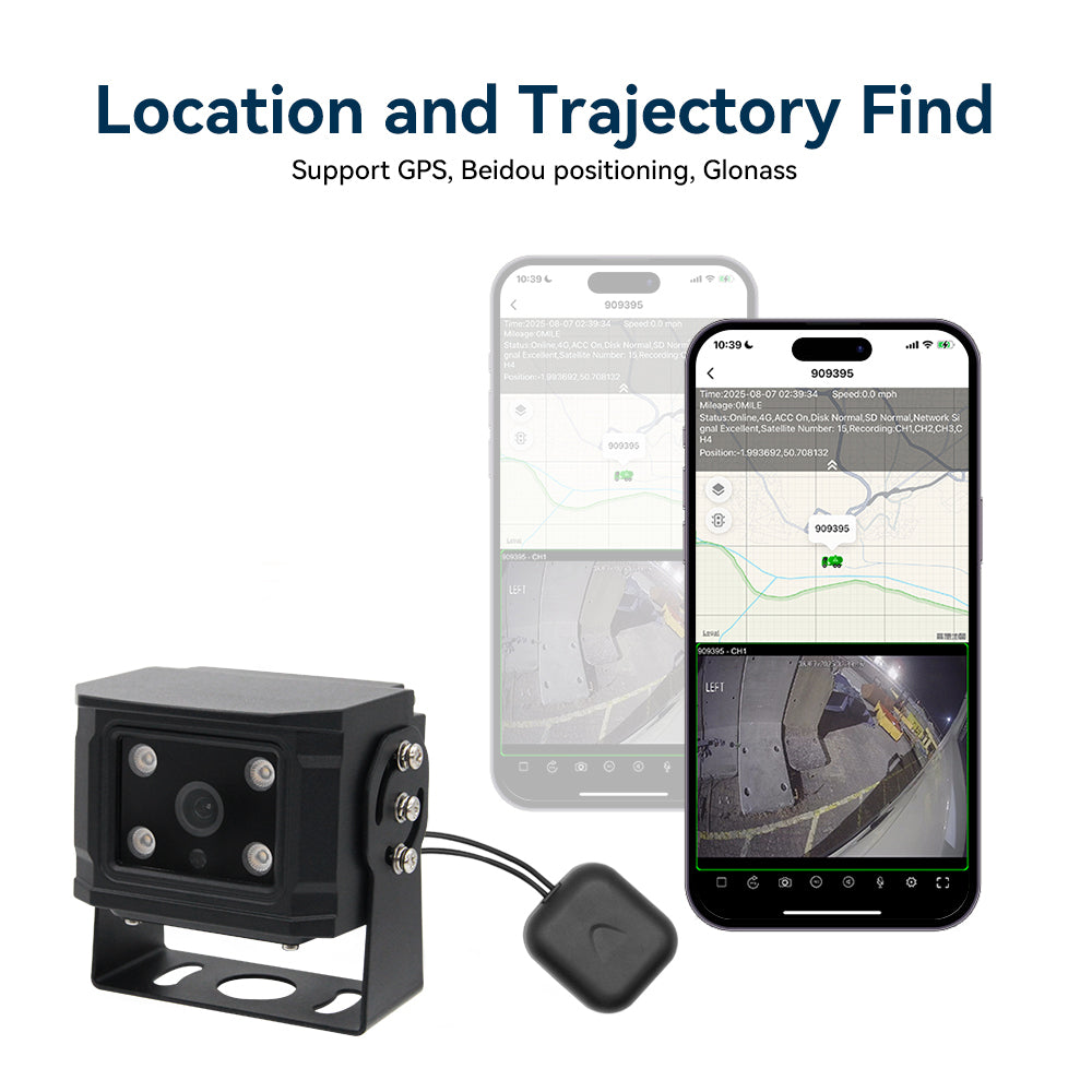 1080P 4G GPS Wireless Truck Backup Camera, AI Human Detection, Infrared Night Vision, IP68 Waterproof HD Rear View Reversing Camera for Truck RV Trailer Van