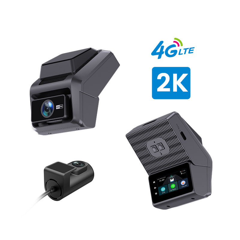 2K Dual Lens Dashcam, 4G Remote Monitoring with SIM Card, GPS Tracking, HD Night Vision, Loop Recording Car Camera