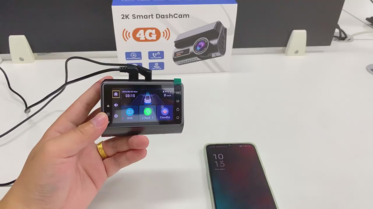 2K Dual Lens Dashcam, 4G Remote Monitoring with SIM Card, GPS Tracking, HD Night Vision, Loop Recording Car Camera